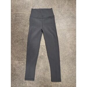 Athleta tights small/ medium Gray nylon spandex high waisted Side Netting